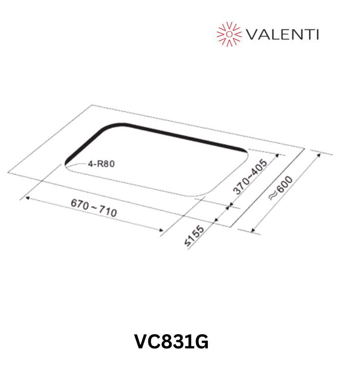 Valenti Glass Gas Hob (VC831G)