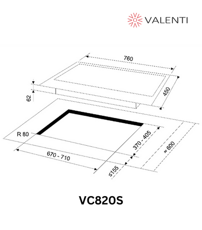 Valenti Stainless Steel Gas Hob (VC820S)