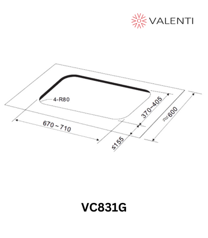Valenti Glass Gas Hob (VC831G)
