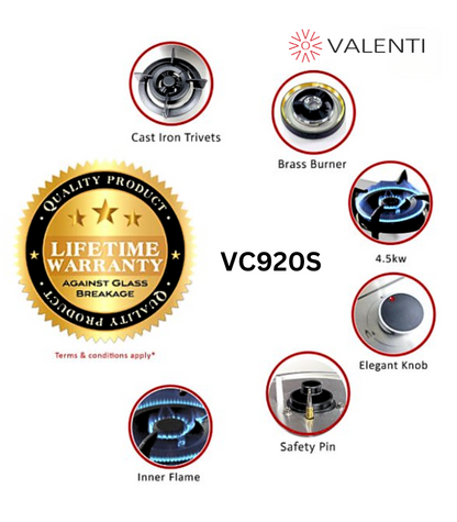 Valenti Stainless Steel Gas Hob (VC920S)
