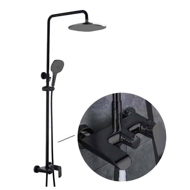 Zaffiro PRS-1108.44BK Rain Shower Set (Black)