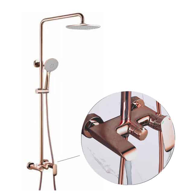 Zaffiro PRS-1108.77RG Rain Shower Set (Rose Pink)
